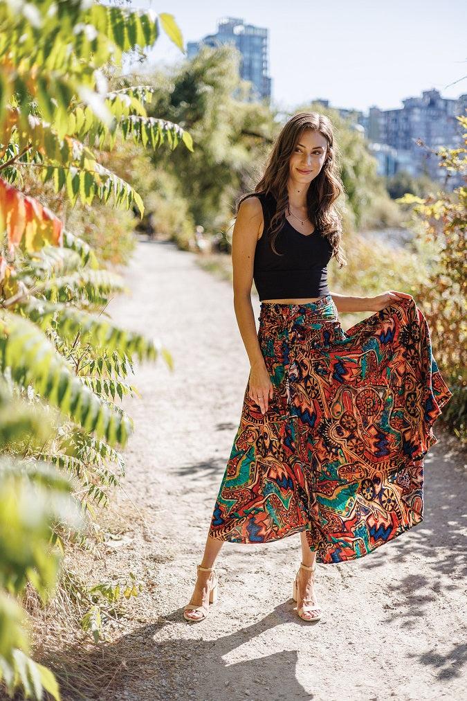 Papillon Abstract Print Skirt