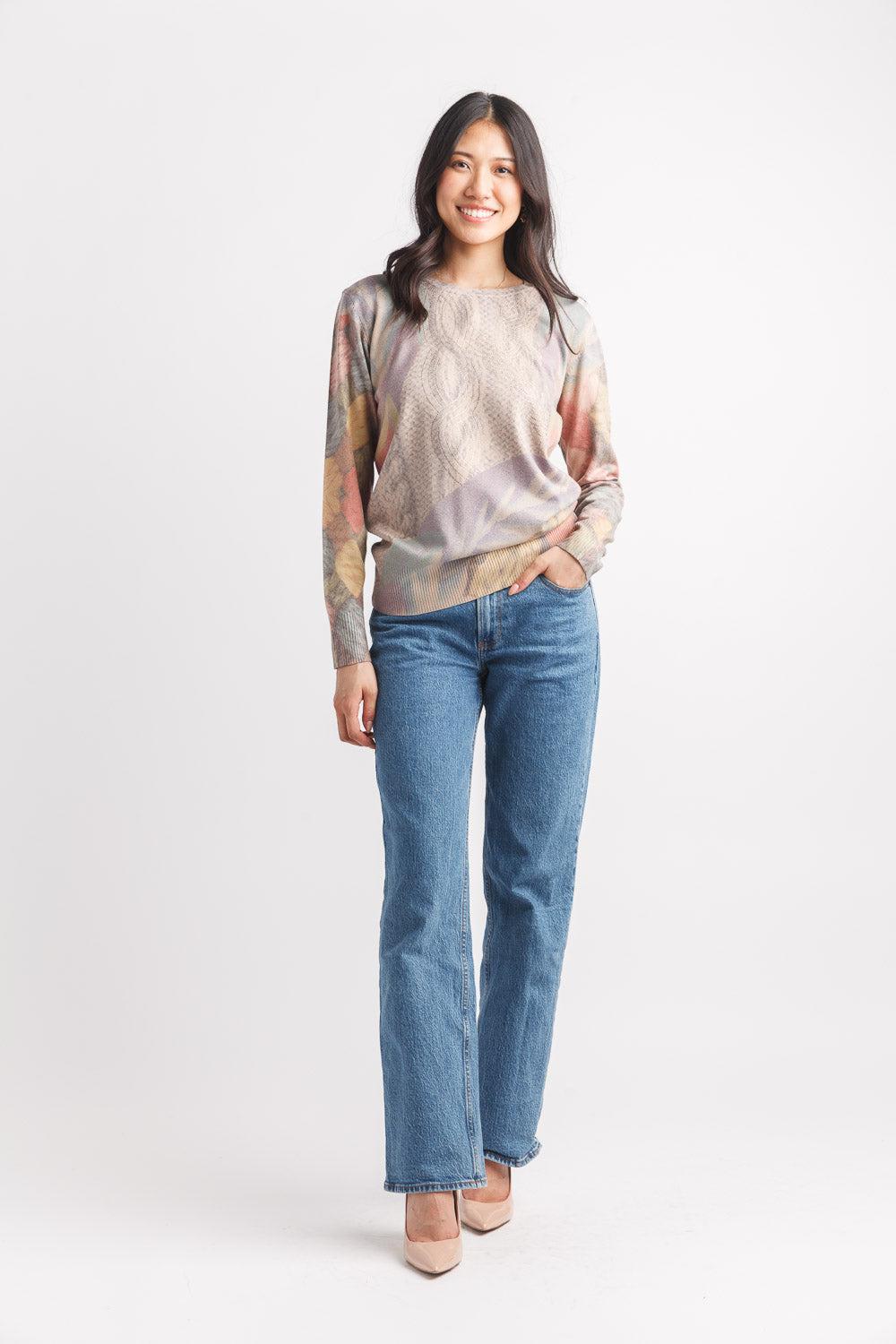 papillon Abstract Rhiestoned Light Weight Sweater