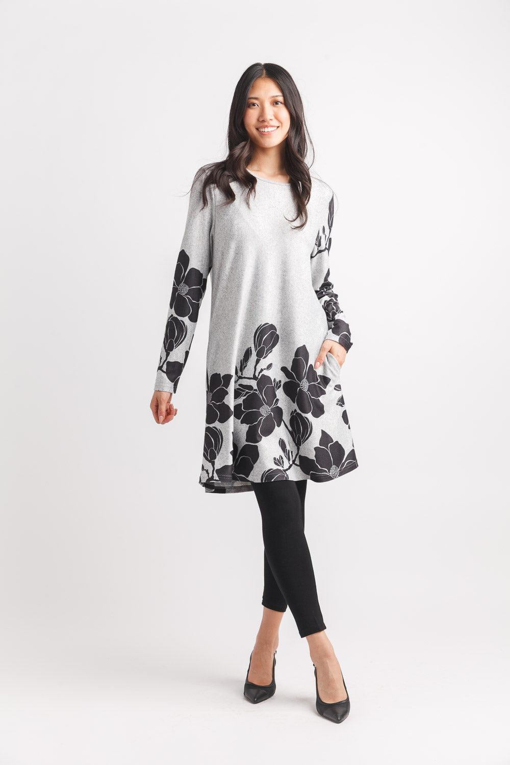 papillon Black/Grey Floral Studded