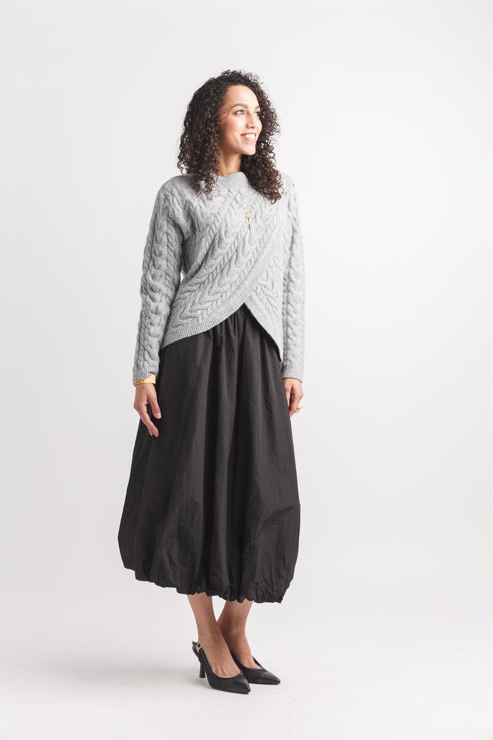 papillon Cable Knit Crossover Sweater