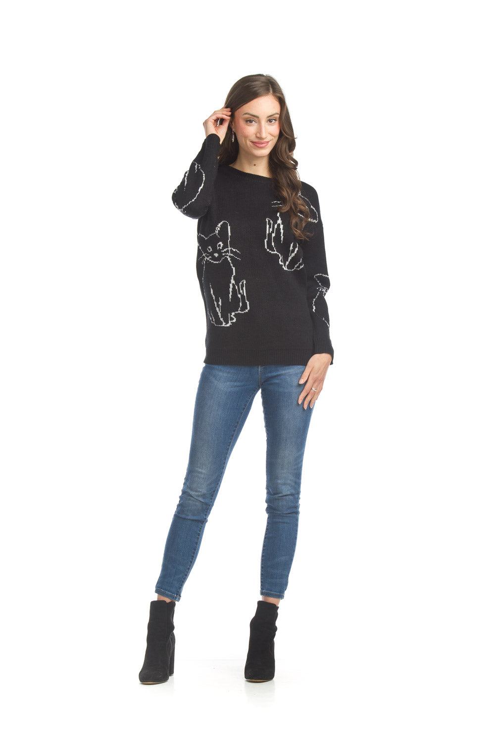 Papillon Cat Pattern Sweater