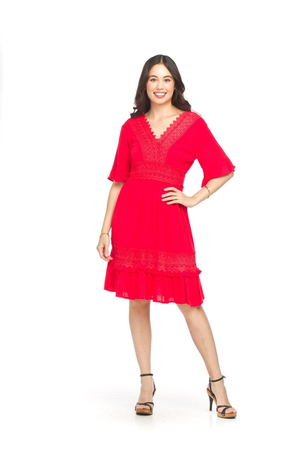 papillon Cotton Crinkled Lace Detail Dress