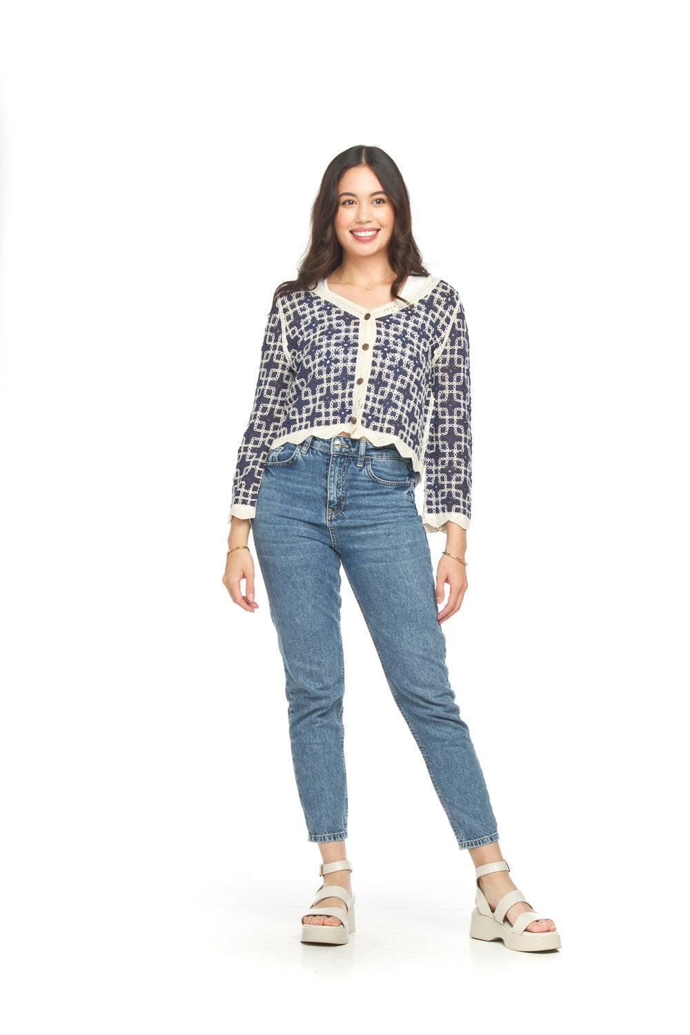 papillon Crochet Button Front Cardigan