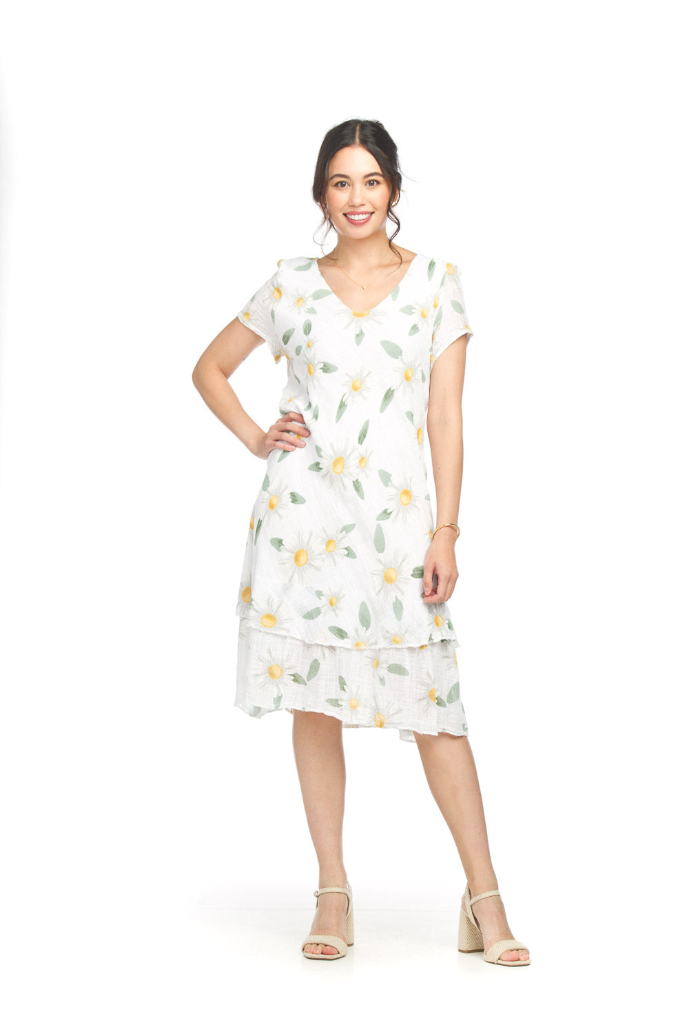 papillon Daisy Short Sleeve Cotton Bias Cut Dress