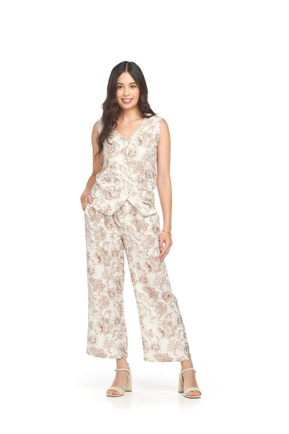 papillon Floral Linen Blend Vest