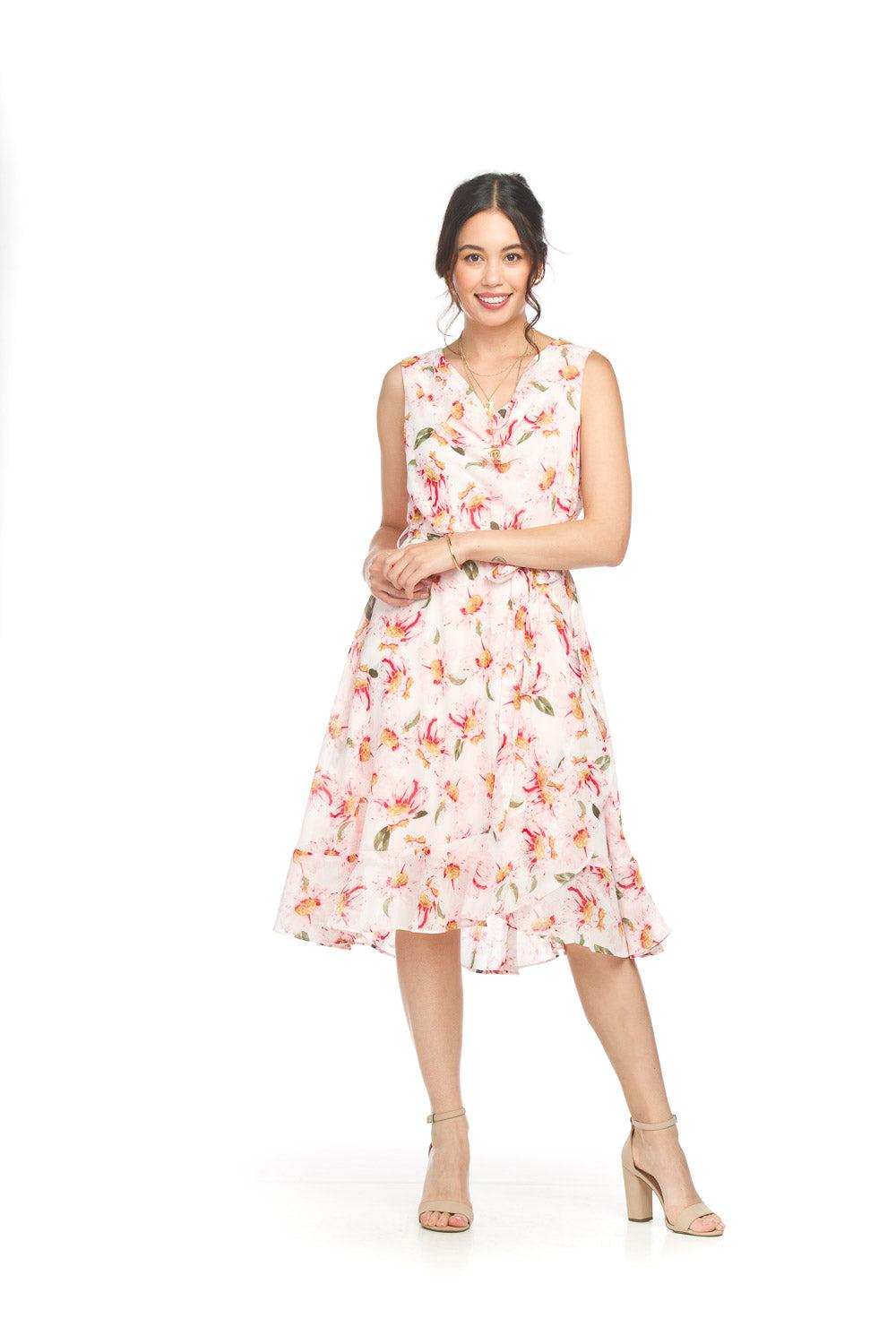 papillon Floral Sleeveless Cowl Neck Dress