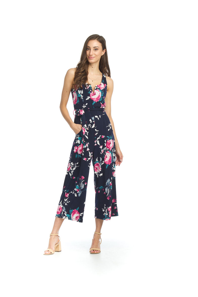 Papillon Floral Stretch Jumpsuit With Pockets