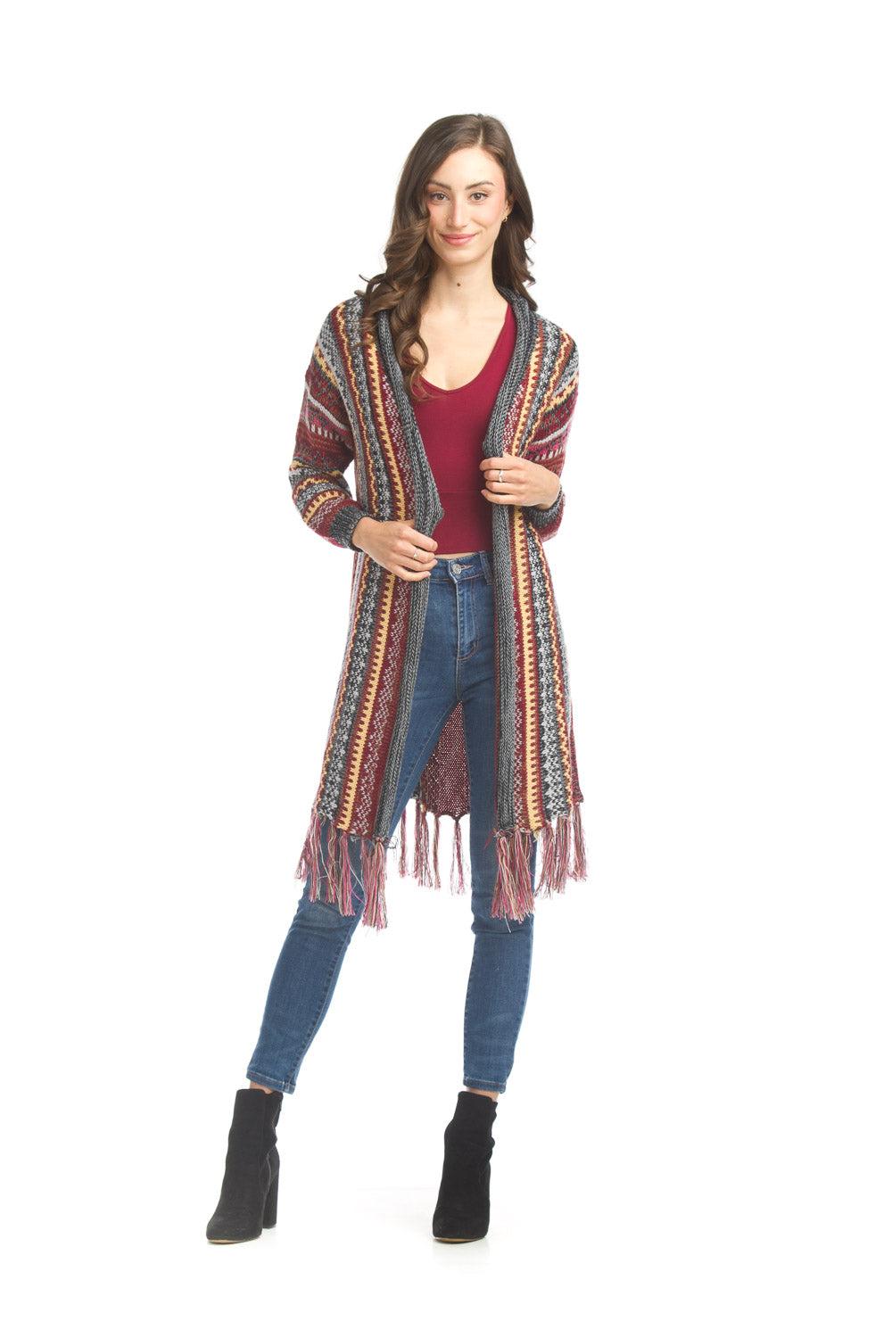 papillon Global Knit cardigan with tassels