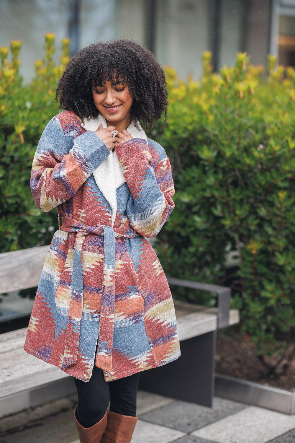 papillon Global Wrap Jacket With Sherpa Trim