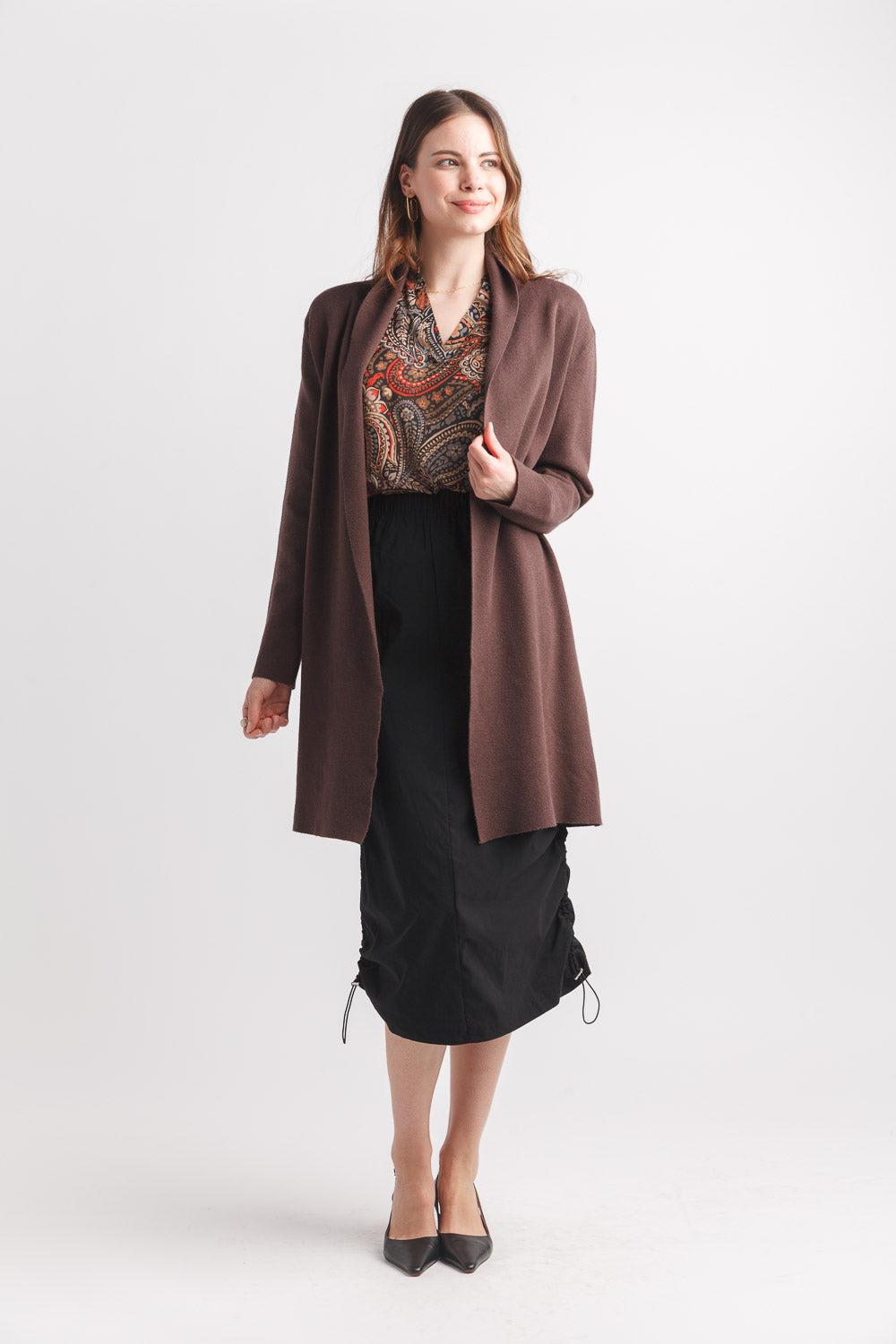 Papillon Lapel Coatigan Wit Pockets