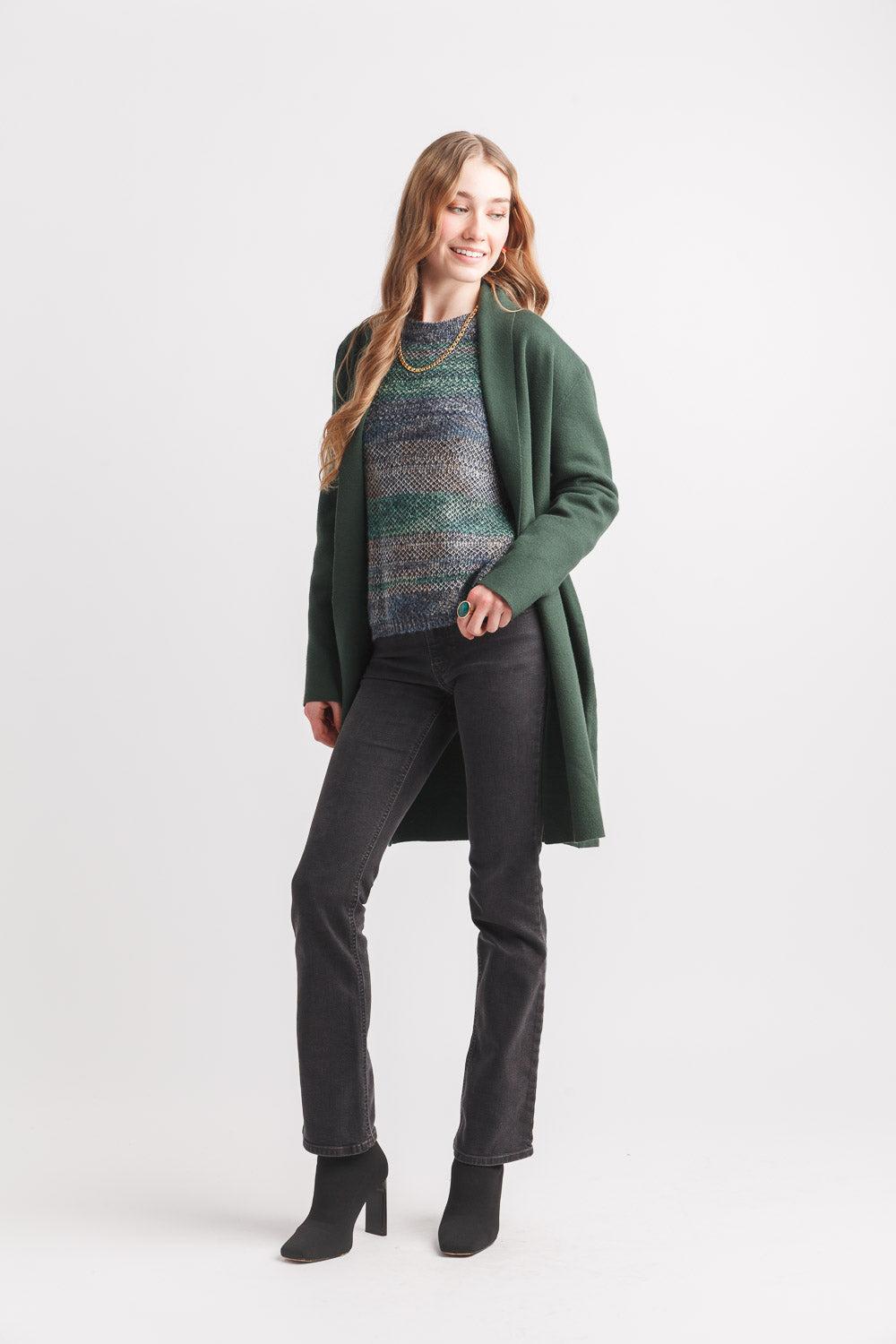 Papillon Lapel Coatigan Wit Pockets