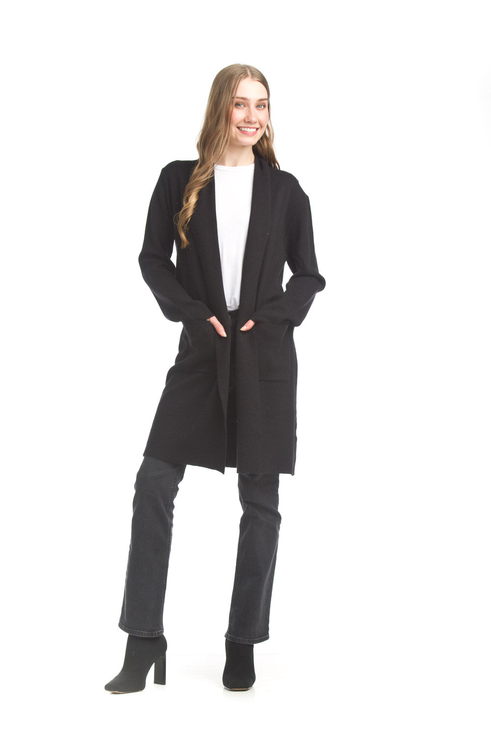 papillon Lapel Coatigan wit pockets