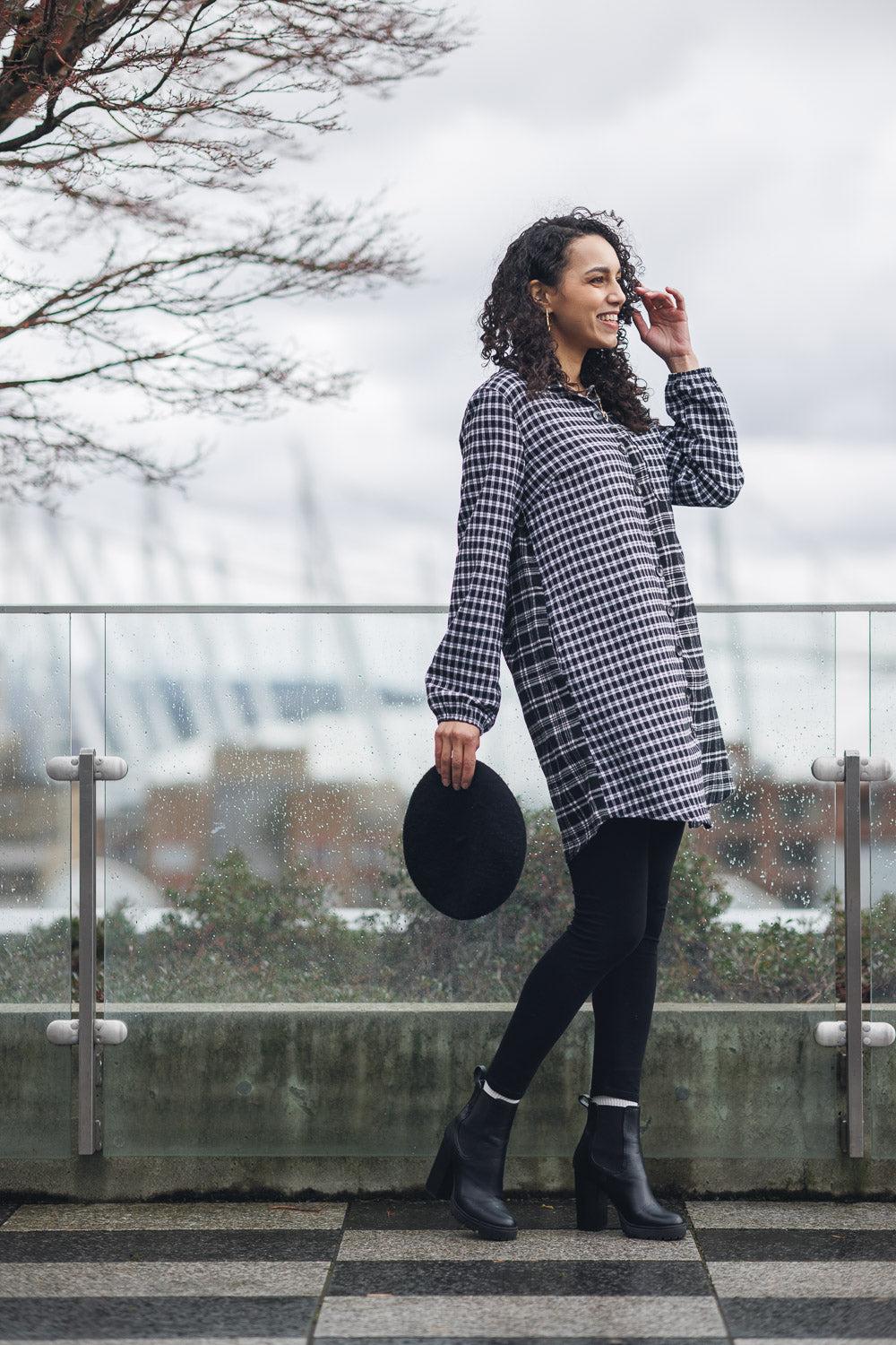 papillon Mix Media Button Front Collar Shirt