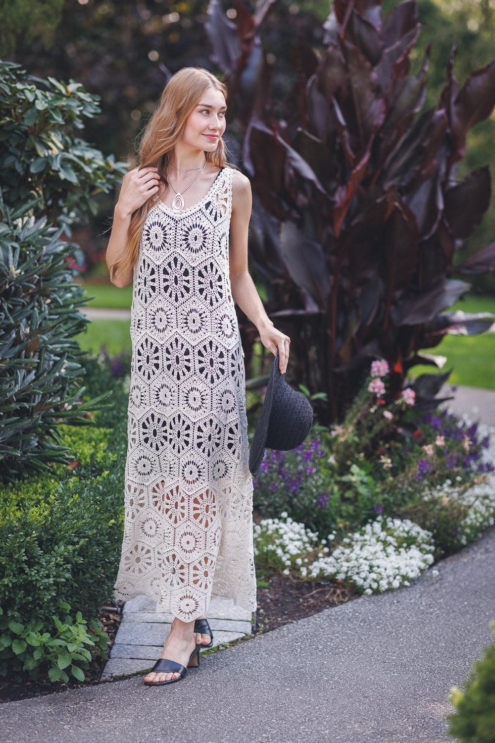 Papillon Open Crochet Dress