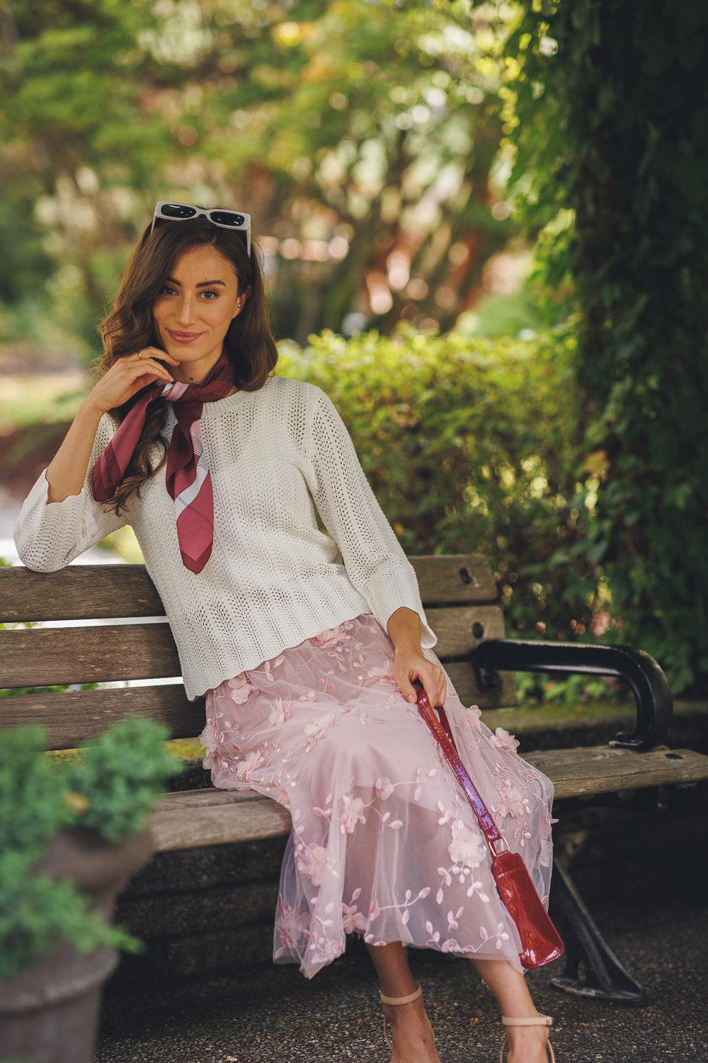 papillon Open Knit 3/4 Sleeve Sweater