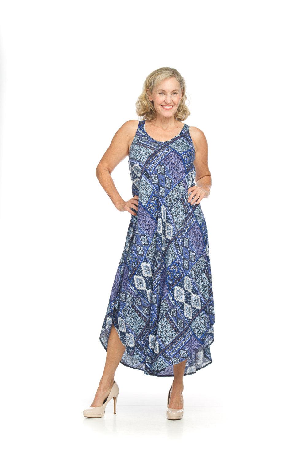 papillon Patchwork sleeveless Maxi Dress