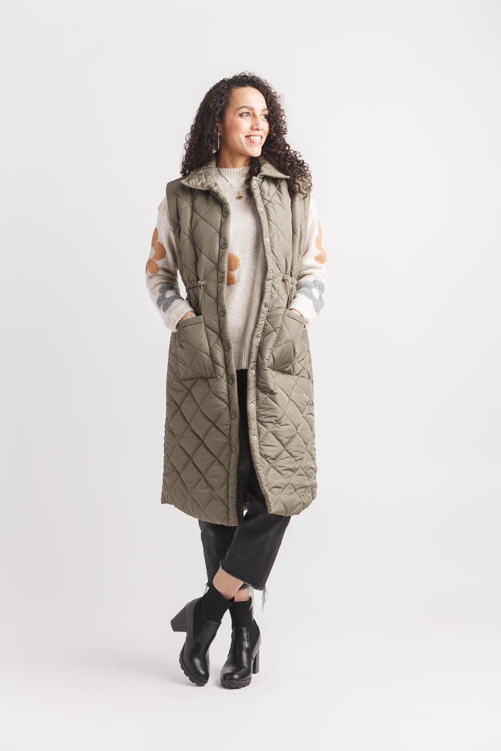 Papillon Puffer Vest With Drawstring Dress