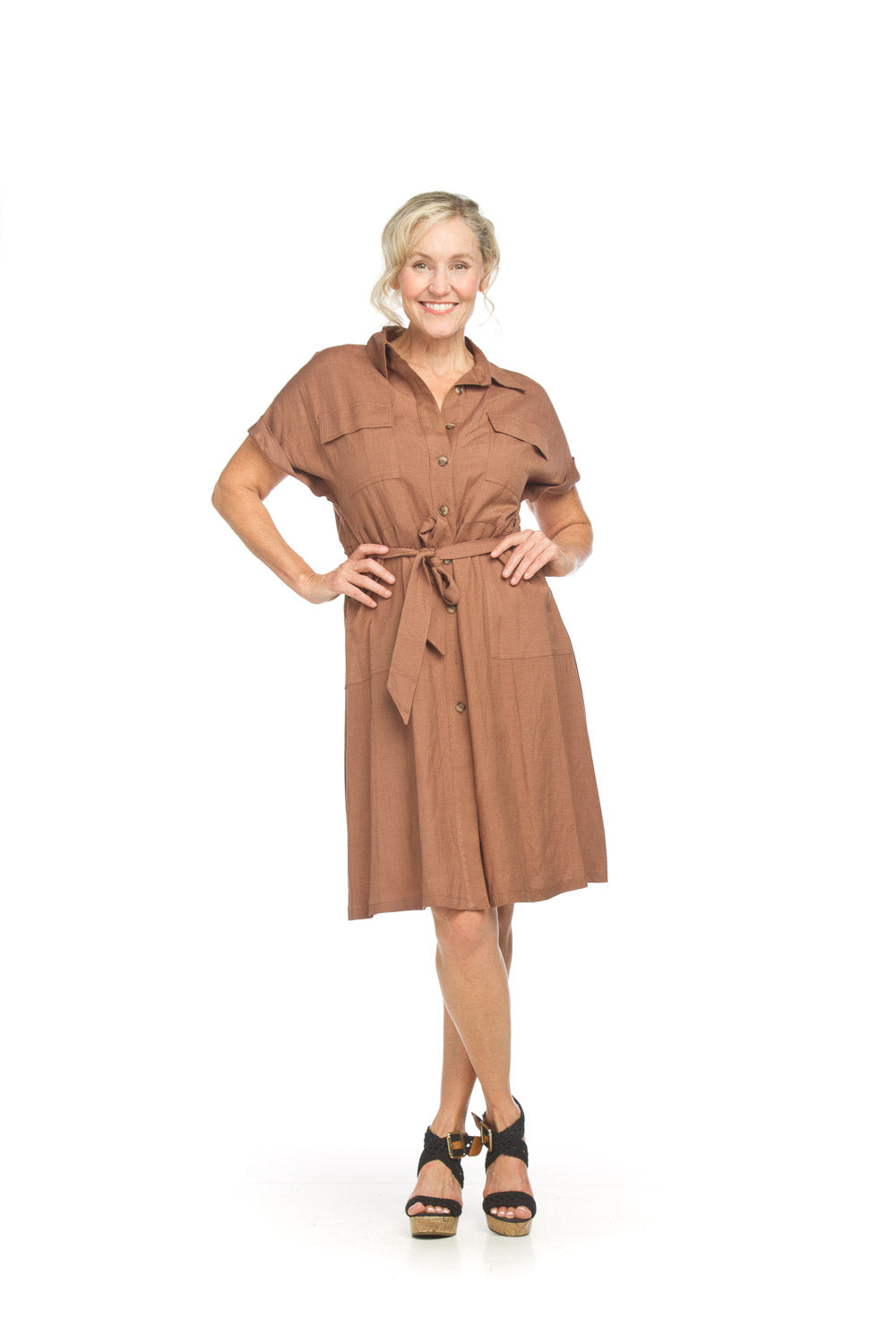 papillon Short Sleeve Cargo Style Dress
