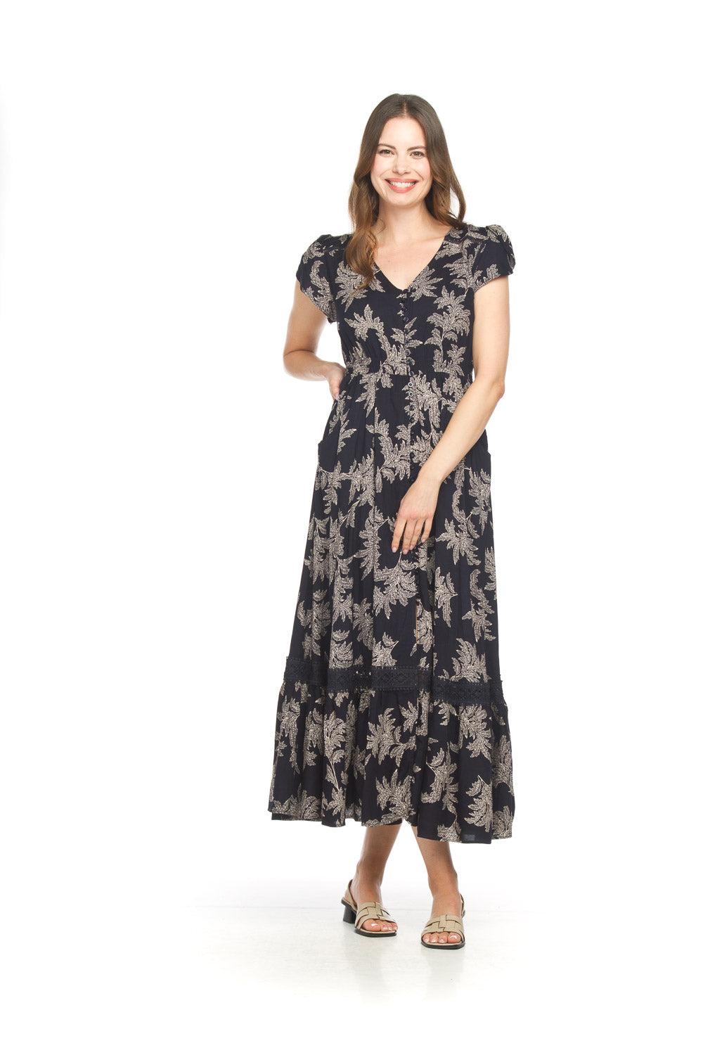 Papillon Short Sleeve Maxi Dress With Lace Inset