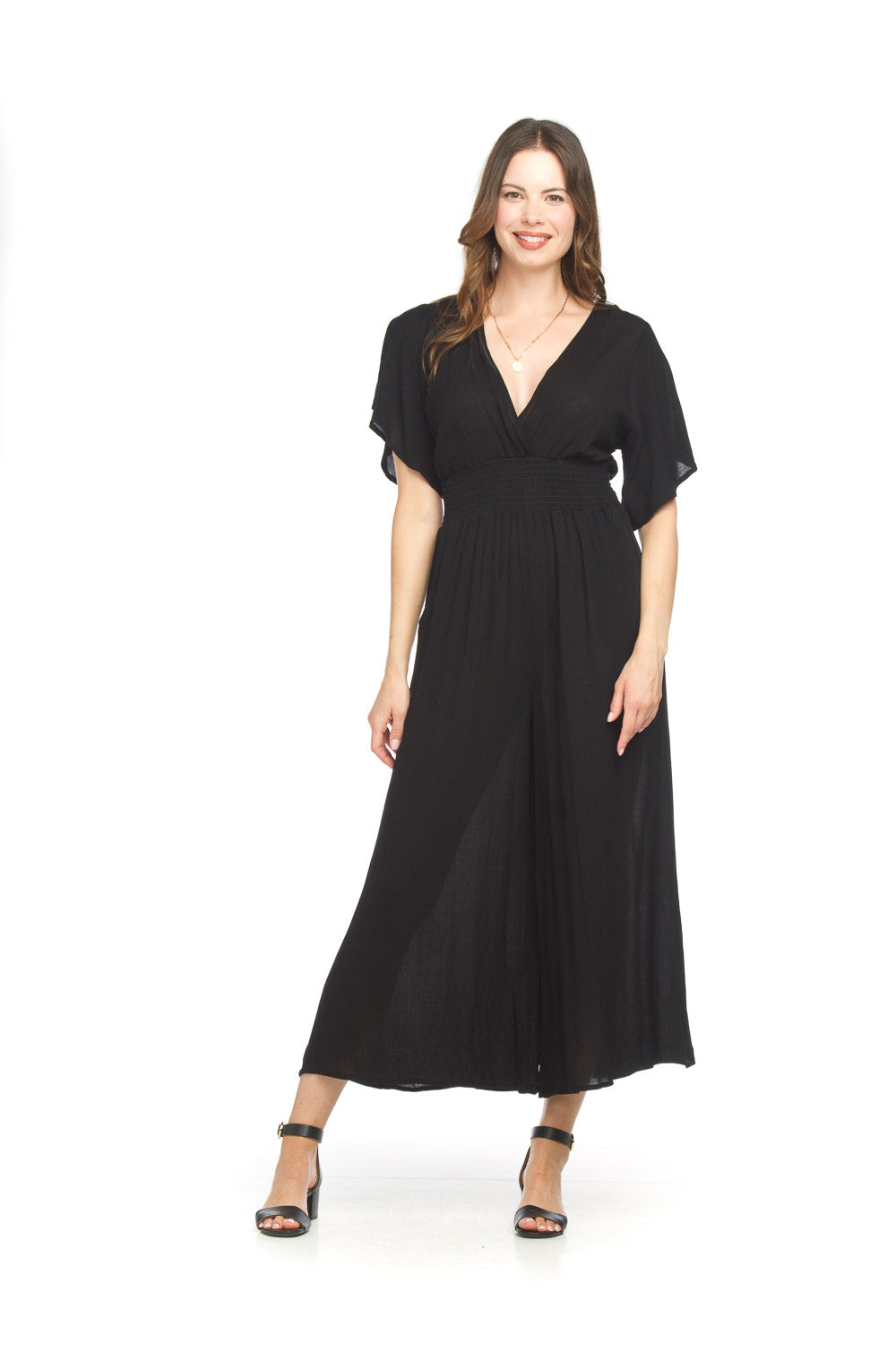 papillon Short Sleeve Wrap Top Wide Leg