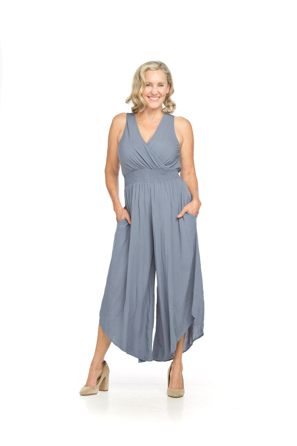 Papillon Sleeveless Wrap Top Wide Leg Jumps