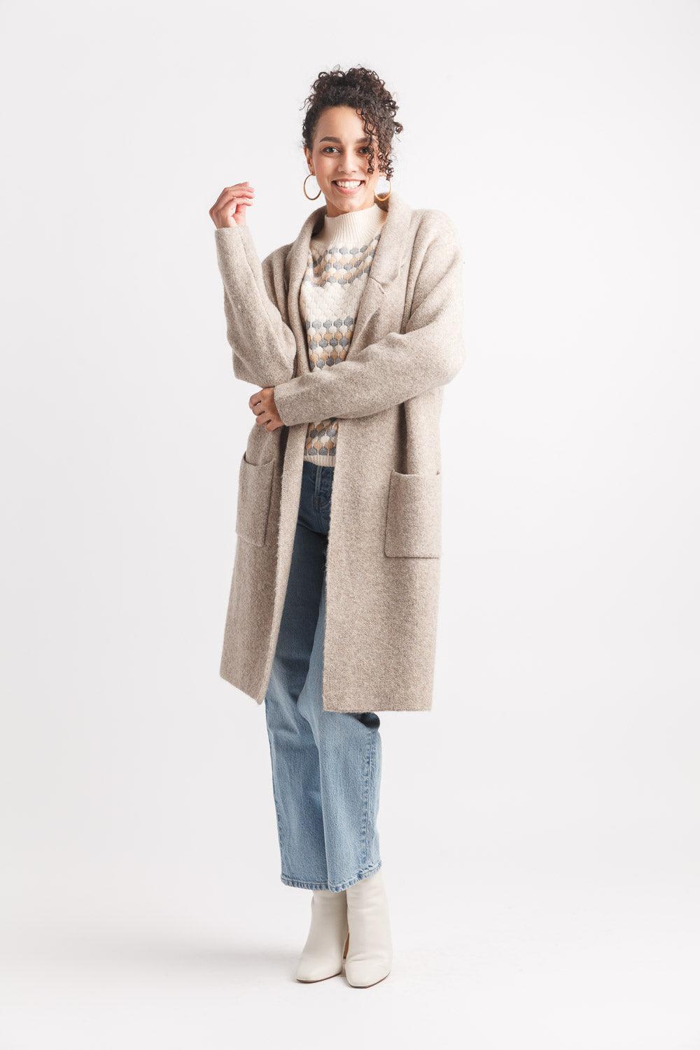 papillon Solid Coatigan With Pockets