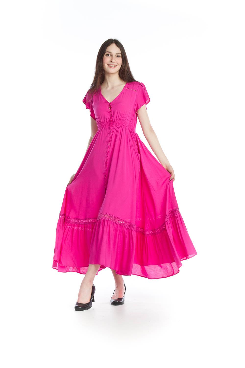 Papillon Solid Lace Inset Maxi Dress