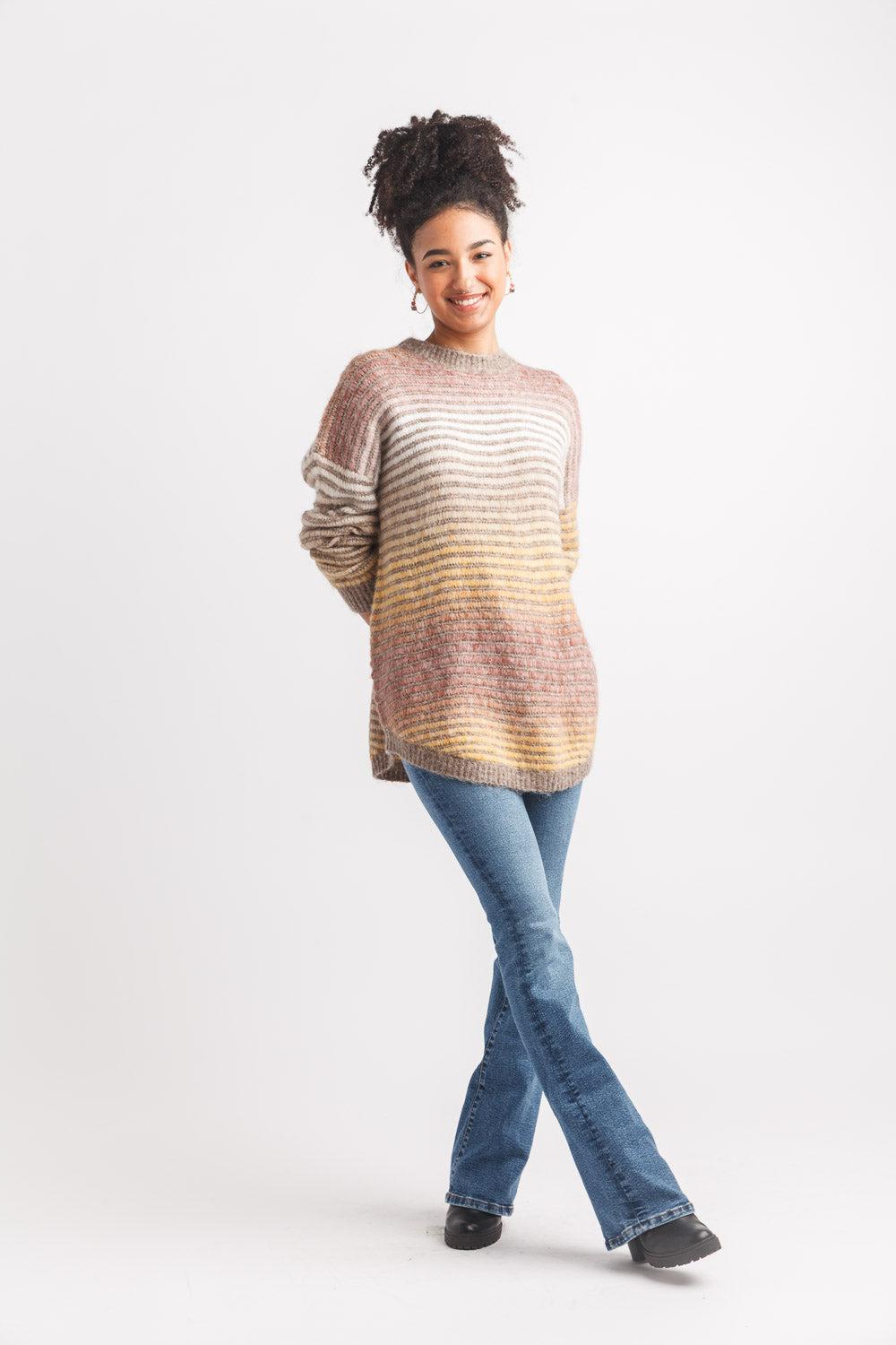 papillon Space Dye Stripe Sweater