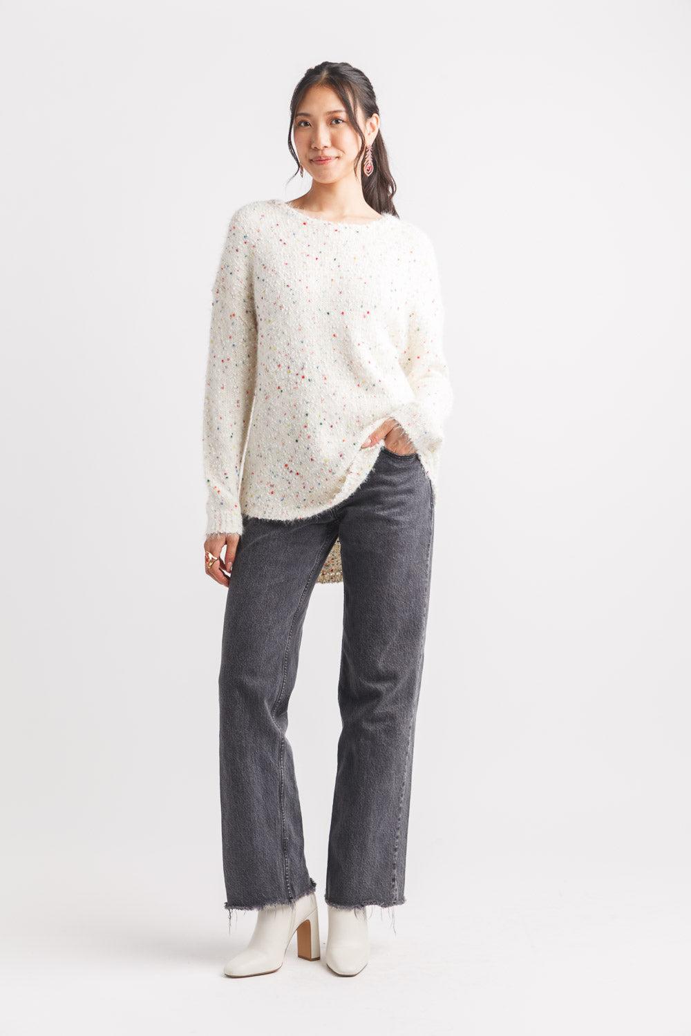 papillon Speckled Shirt Hem Sweater