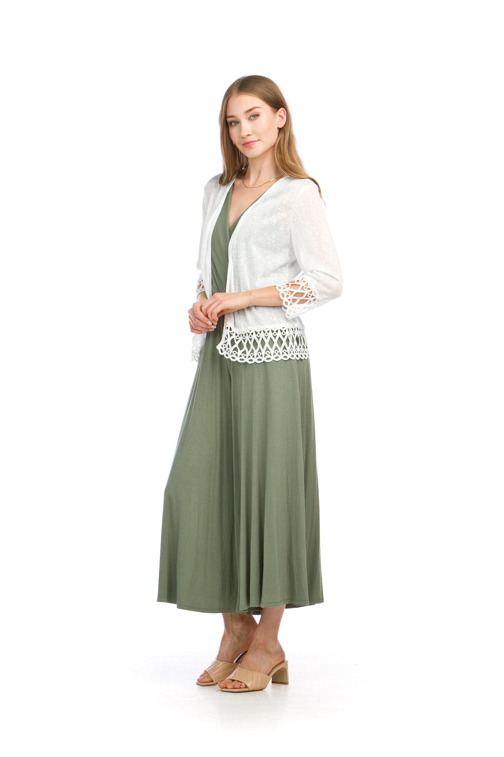 Papillon Stretch Cardigan With Lace Trim