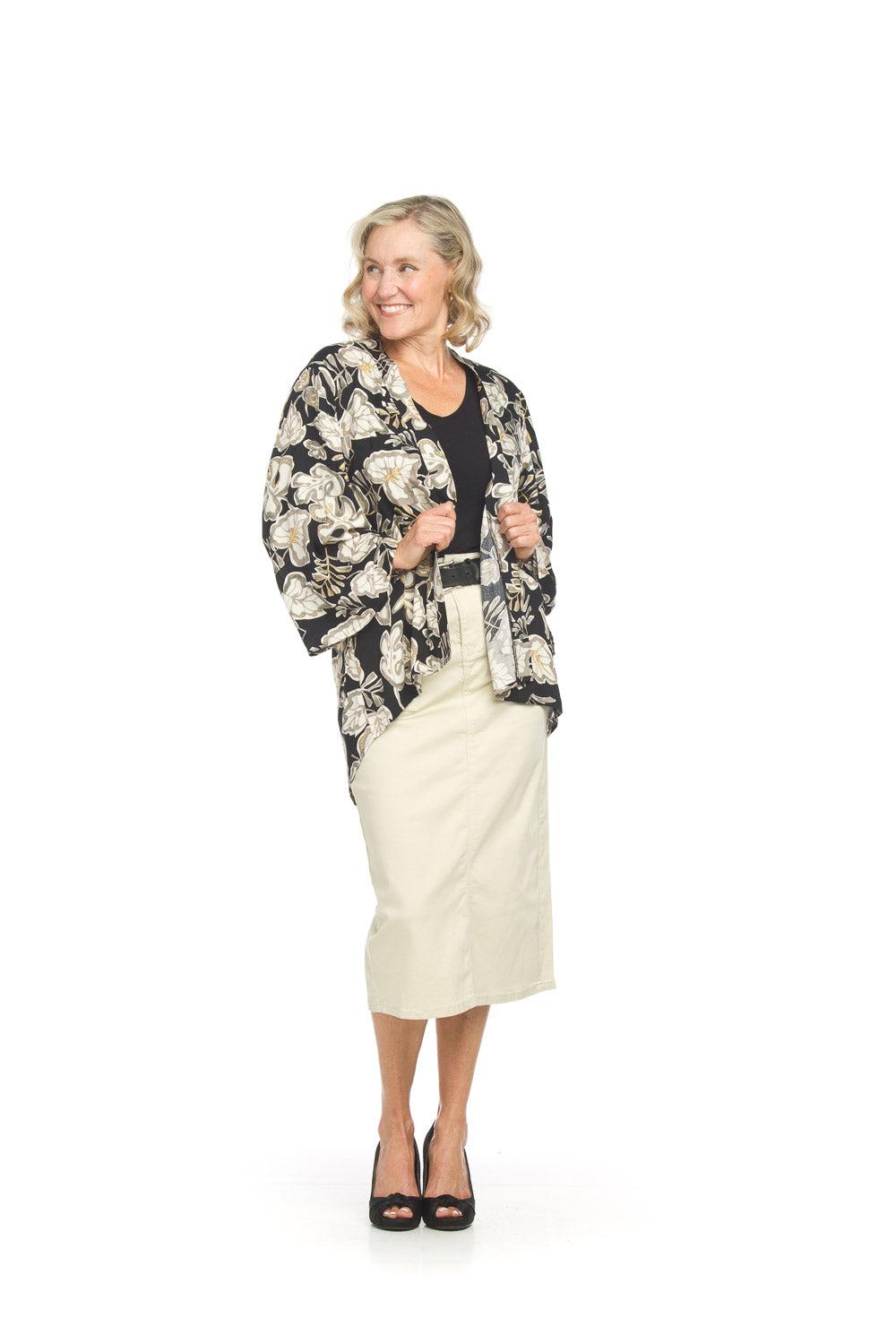 papillon Stretch Denim Maxi Skirt