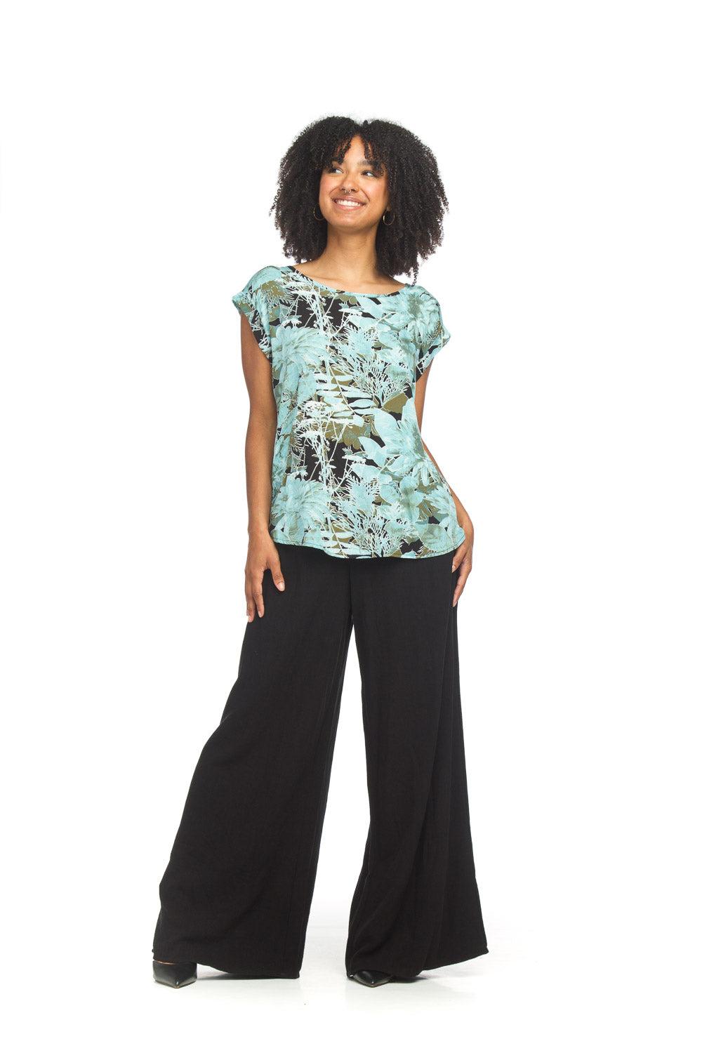 Papillon Tropical Print Short Sleeve Top