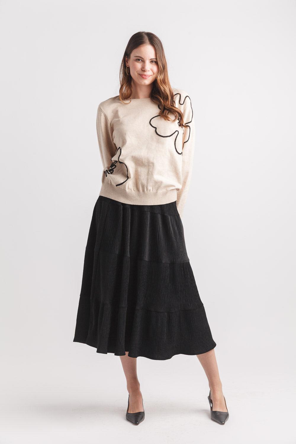 papillon Velvet Tiered Skirt