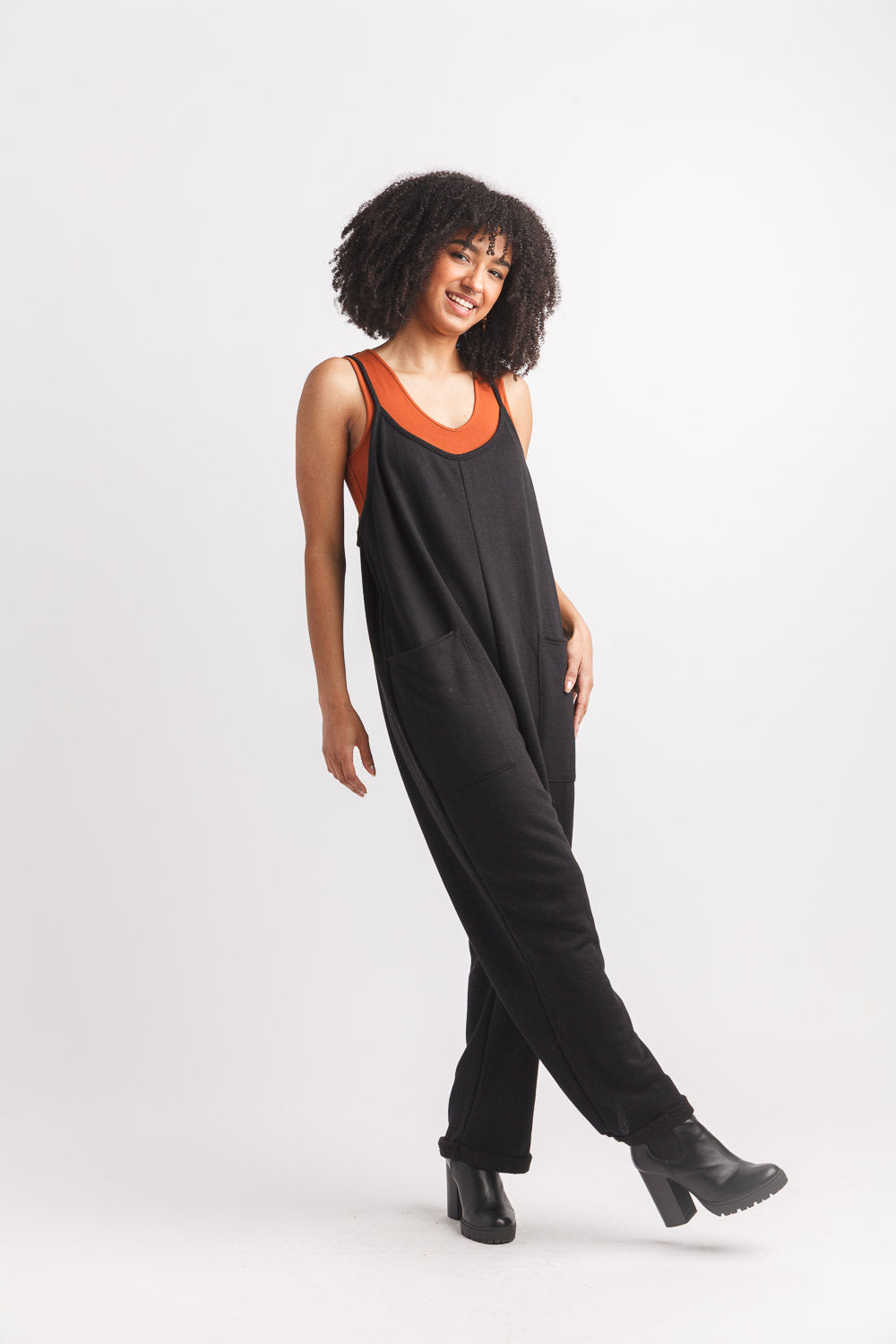 papillon Waffle Knit Jumpsuit With Patch Pockets