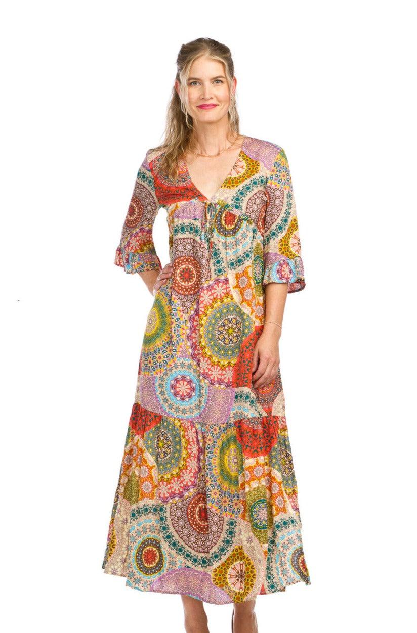 papillon Psychedelic Mandala Printed Empire Waist Dress