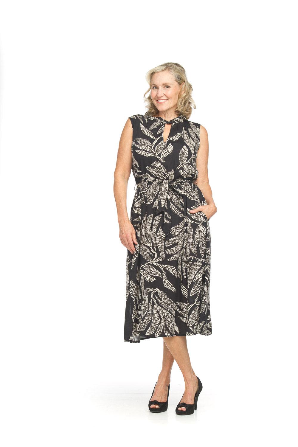 Papillon Sleeveless Printed Dress With Elastic Waist