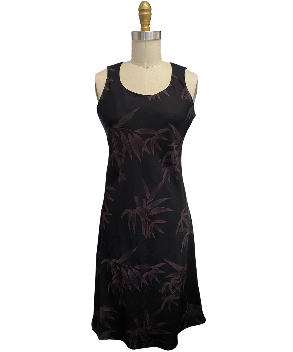 paradise found Bamboo Hawaiian Shirts Bamboo Black Tank Dress