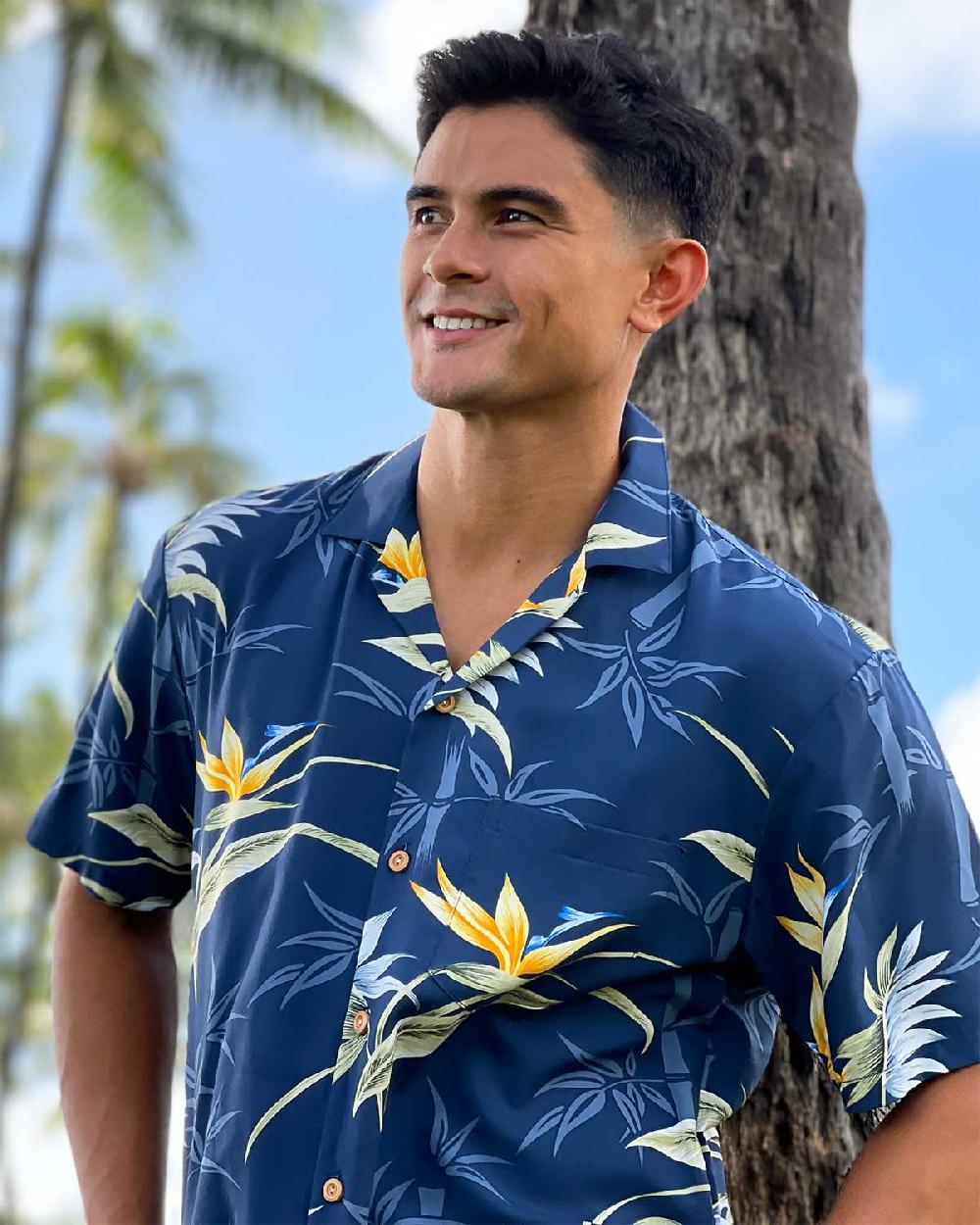 Paradise Found Bamboo Paradise Hawaiian Shirts Bamboo Paradise Navy