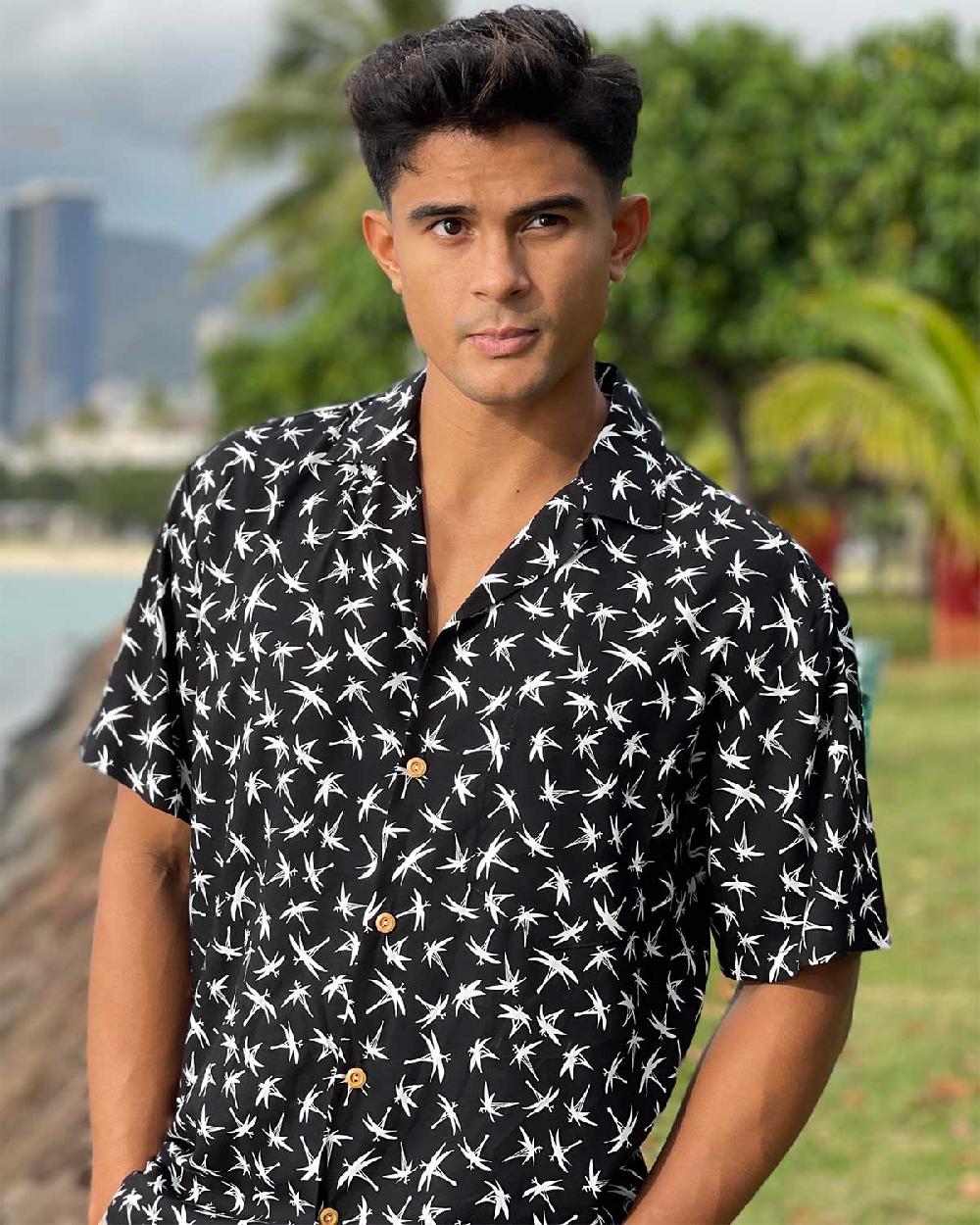 Paradise Found Big And Tall Hawaiian Shirts Magnum Bamboo Black