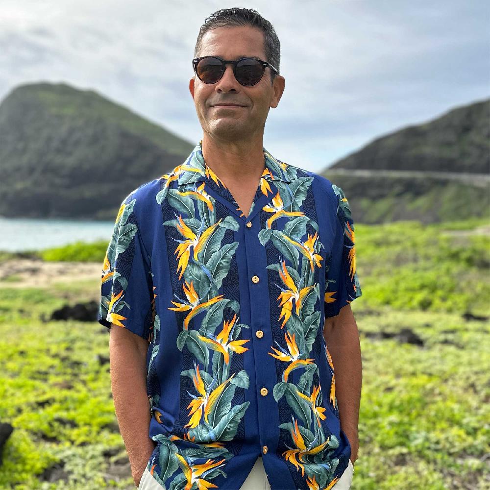 Paradise Found Big And Tall Hawaiian Shirts Paradise Panel Navy