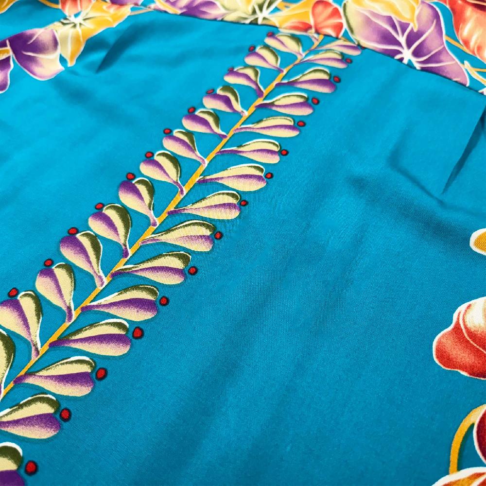 Paradise Found Big And Tall Hawaiian Shirts Retro Anthurium Panel - Lagoon