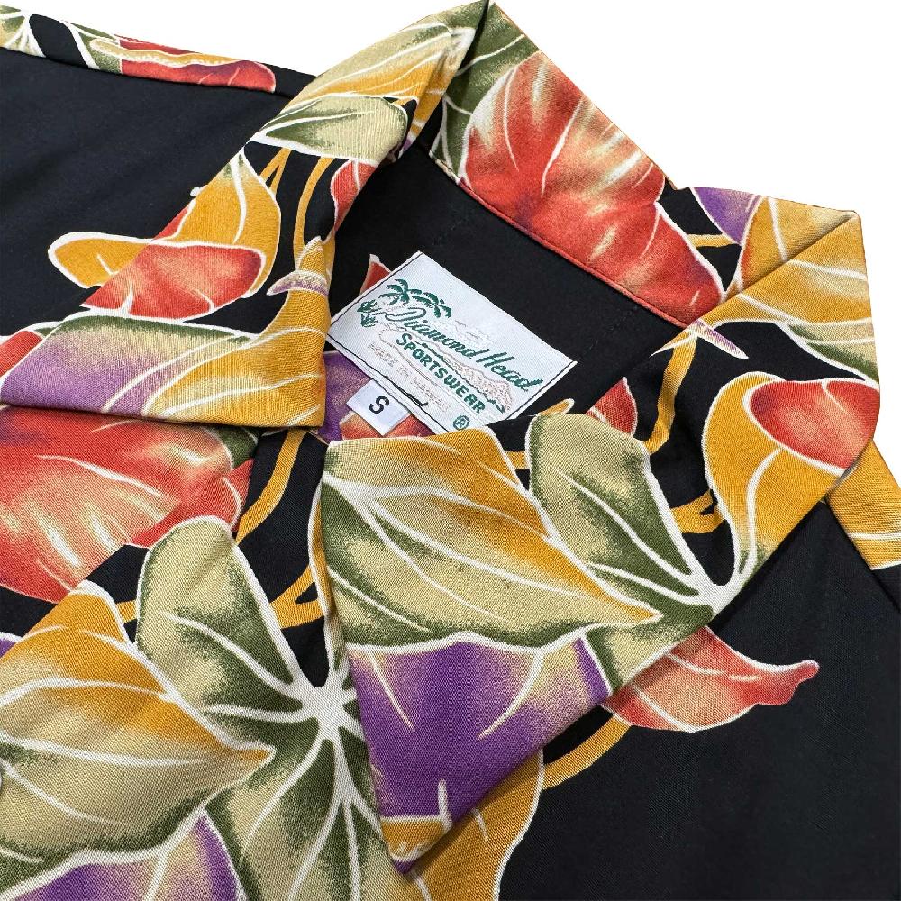 Paradise Found Big And Tall Hawaiian Shirts Retro Anthurium Panel - Midnight