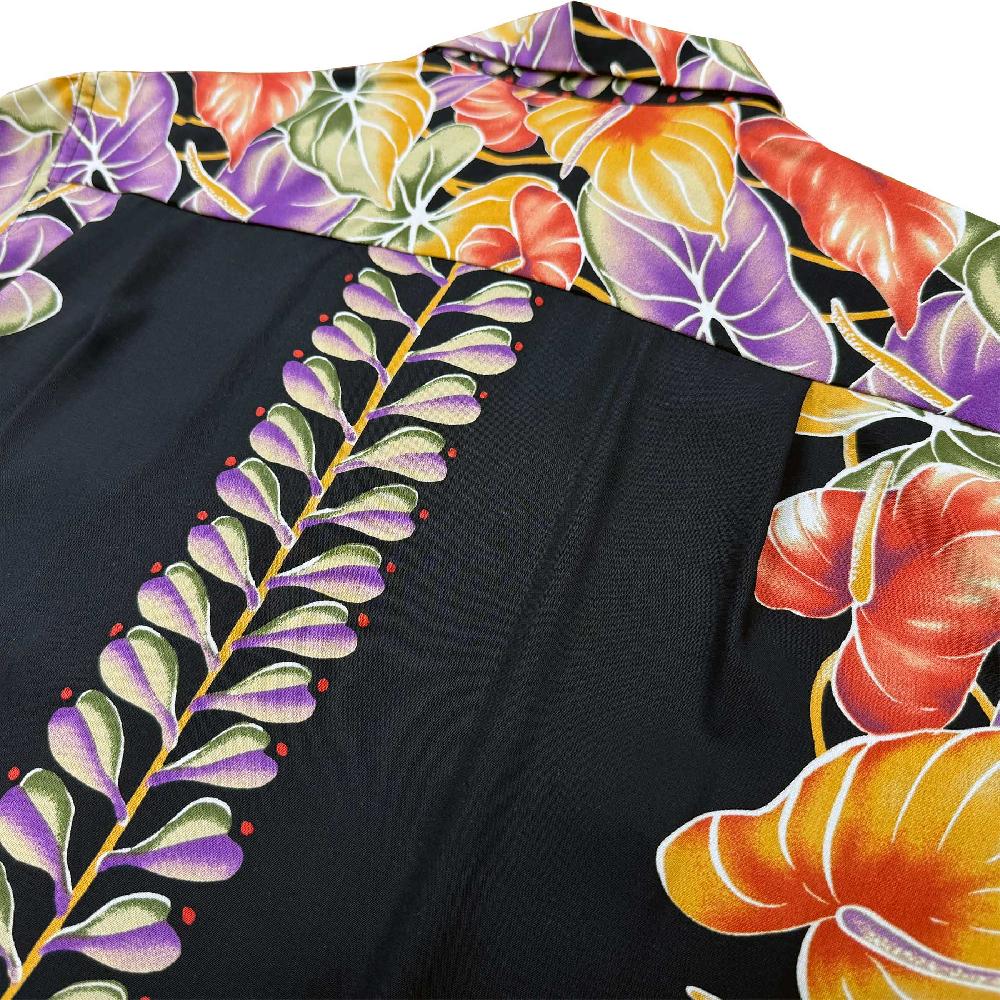 Paradise Found Big And Tall Hawaiian Shirts Retro Anthurium Panel - Midnight