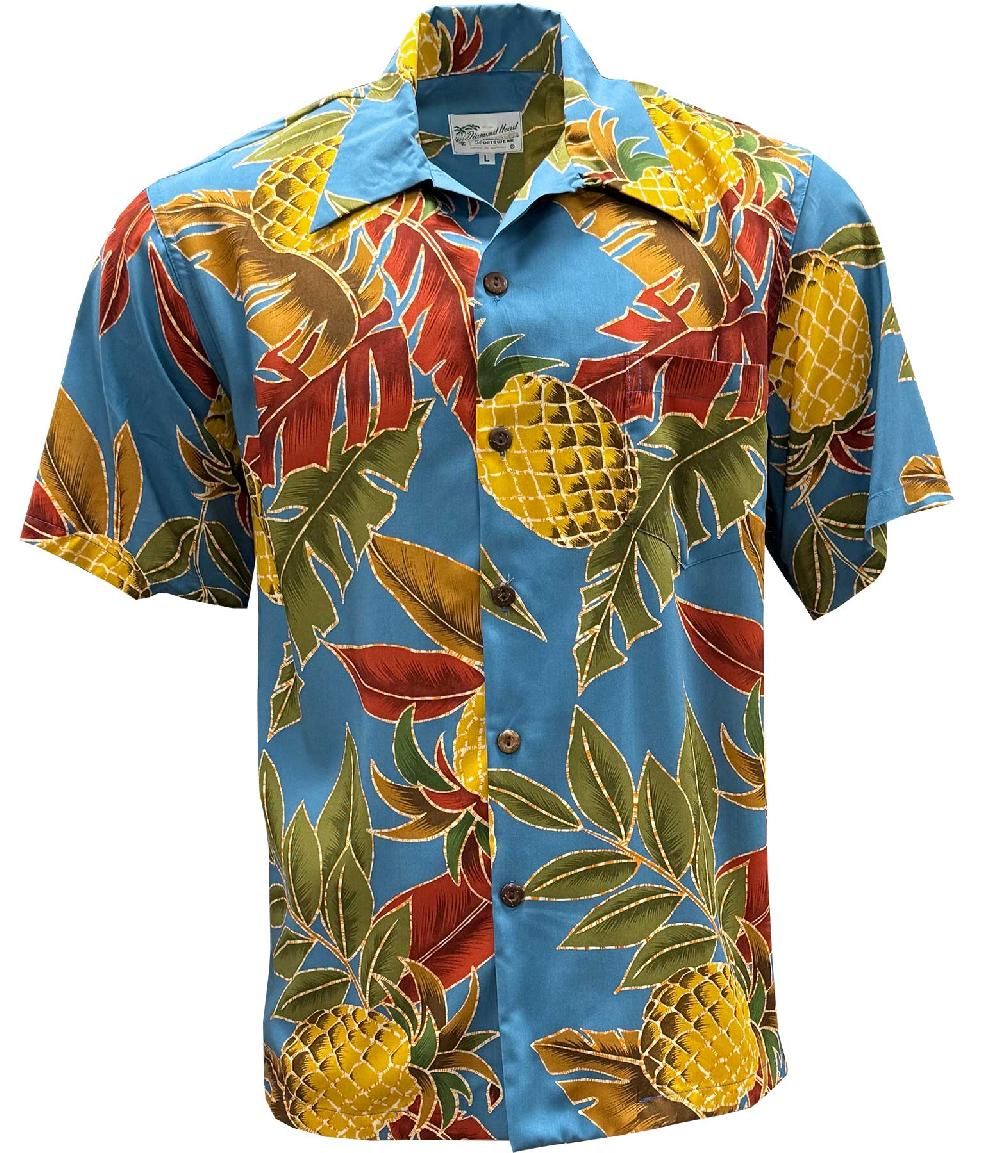 paradise found Big and Tall Hawaiian Shirts Retro Pineapple - Morning