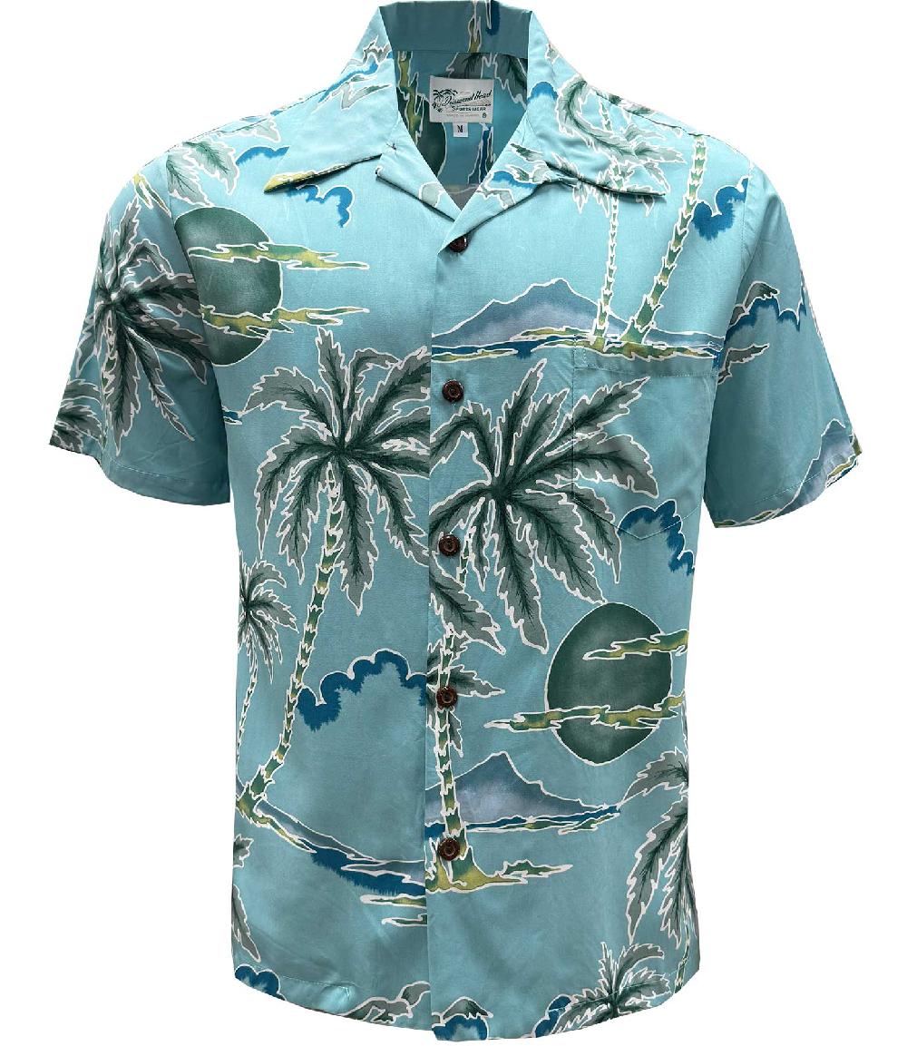 paradise found Diamond Head Sportswear Retro Scenic Palm - Aqua paradise found Diamond Head Sportswear Retro Scenic Palm - Aqua