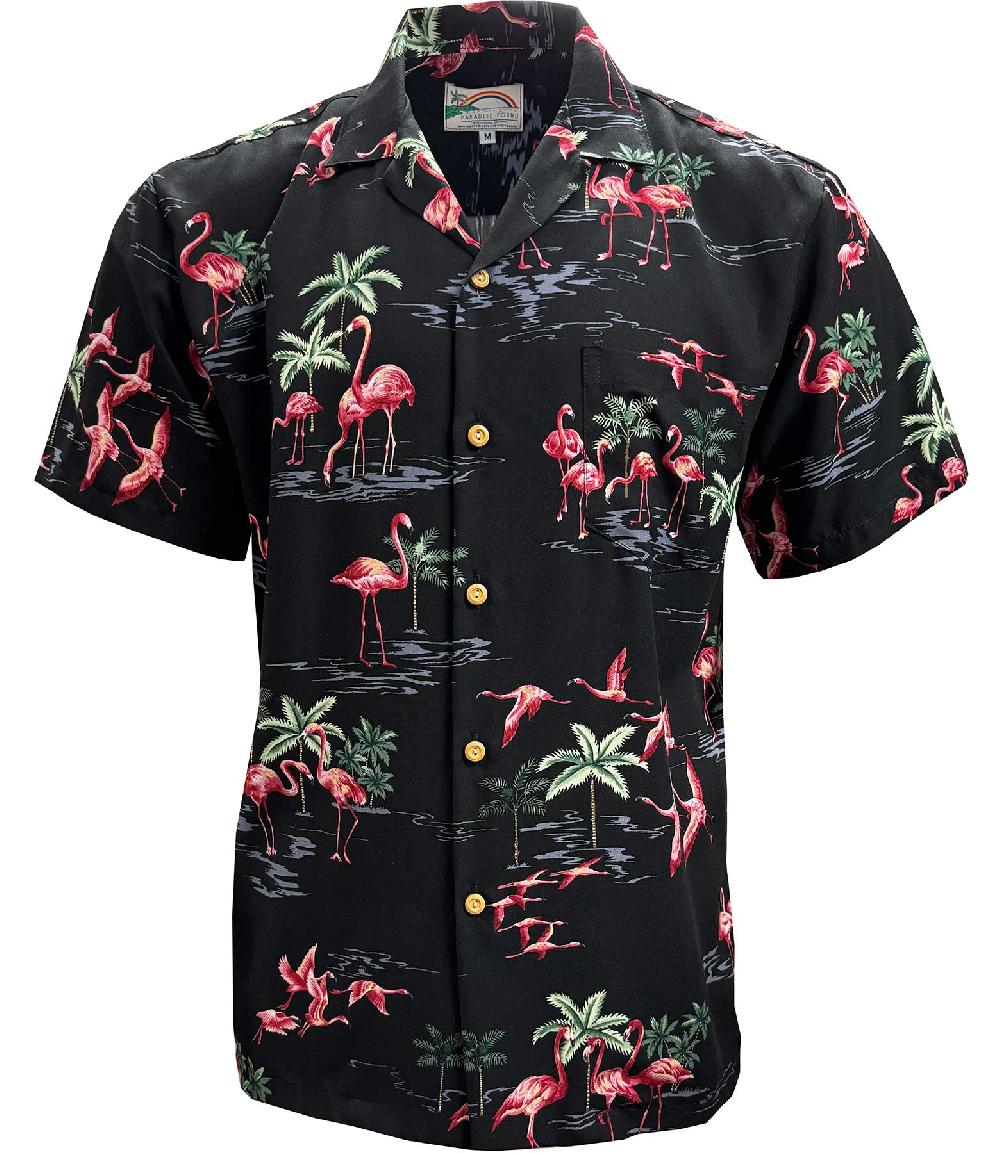 paradise found Fine Flamingos Hawaiian Shirts Fine Flamingos Midnight