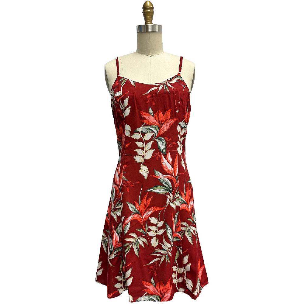paradise found Heliconia Paradise Heliconia Paradise Red Spaghetti Dress