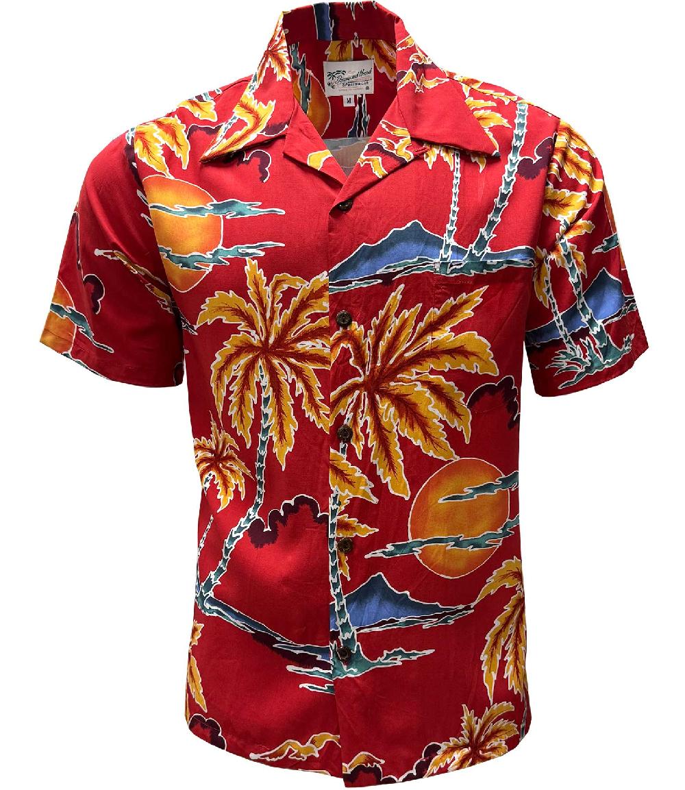 paradise found Men's Newest Shirts Retro Scenic Palm - Fire