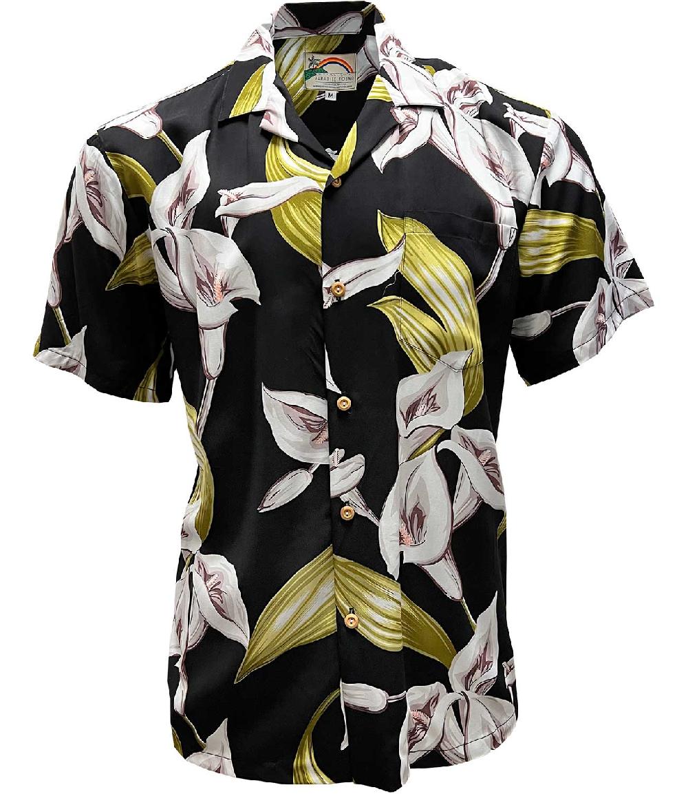 paradise found Men's Trending Shirts Calla Lily Black