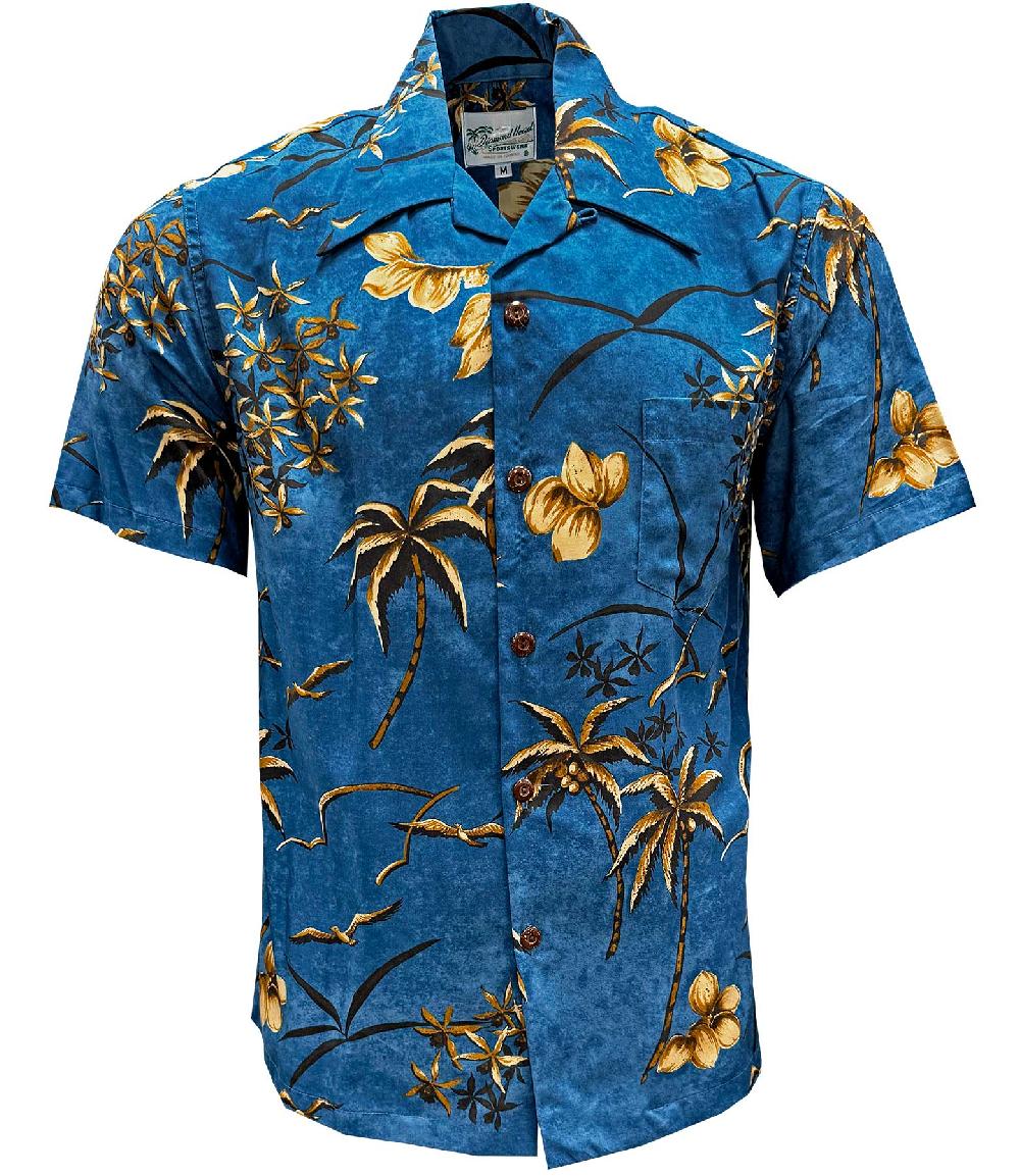 paradise found Men's Trending Shirts Retro Oasis Palms - Cool Water